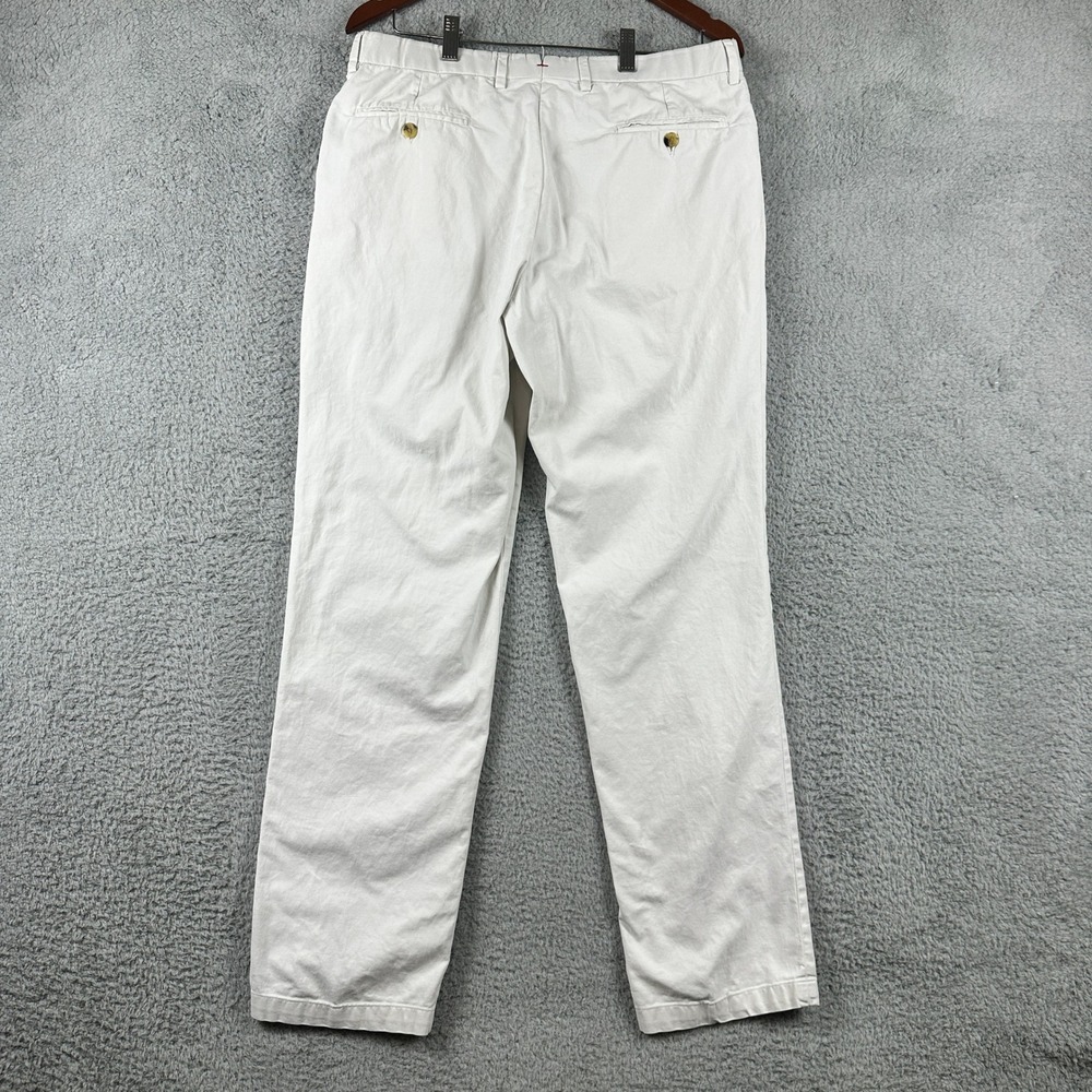 Isaia Napoli Mens Pants 34x31 White Straight Luxury Cream Chinos Designer - Picture 2 of 12
